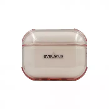 Evelatus Apple AirPods Pro 2 TPU apsauginis dėklas permatomas rožinis
