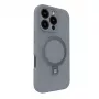 Evelatus Apple iPhone 16 Pro Max Premium MagSafe su stovu, minkšto prisilietimo silikoninis dėklas, sidabrinis