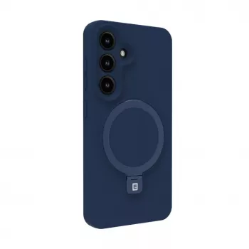 Evelatus Samsung Galaxy S25 Premium Magnetic with Stand Soft Touch Silicone Case Midnight Blue