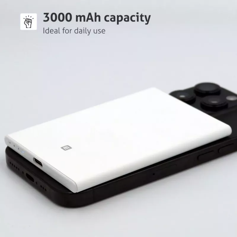 Evelatus 3000mAh Power Bank Super Slim su belaidžiu įkrovimu EVEP03PBSSW Baltas