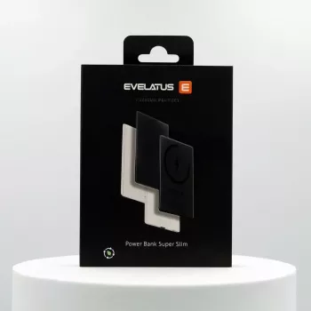 Evelatus 3000mAh Power Bank Super Slim su belaidžiu įkrovimu EVEP03PBSSB Juoda