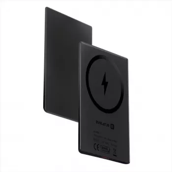 Evelatus 3000mAh Power Bank Super Slim su belaidžiu įkrovimu EVEP03PBSSB Juoda