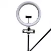 iLike S12 LED Selfie 31cm žiedinis šviestuvas + trikojis 2,1m + lentyna ir 3x telefono / mikrofono laikiklis juodas