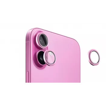 Evelatus Apple iPhone 16 / 16 Plus fotoaparato objektyvo apsauga Armor Pink
