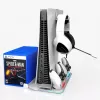 iLike DZ504 Slim Multi Dock Station, skirta PlayStation 5 PS5 valdikliams su aušinimo ventiliatoriais ir RGB, juoda