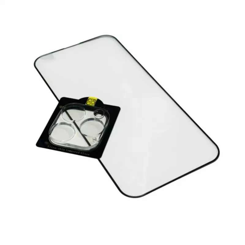 iLike Apple iPhone 16 Pro / 17 X2 Super Set 2.5D Edge Full Face Grūdintas Stiklas + Fotoaparato Stiklas