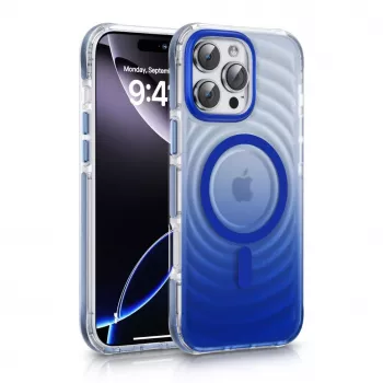 Evelatus Apple iPhone 15 EchoWave Clear MagSafe Blue Back Cover