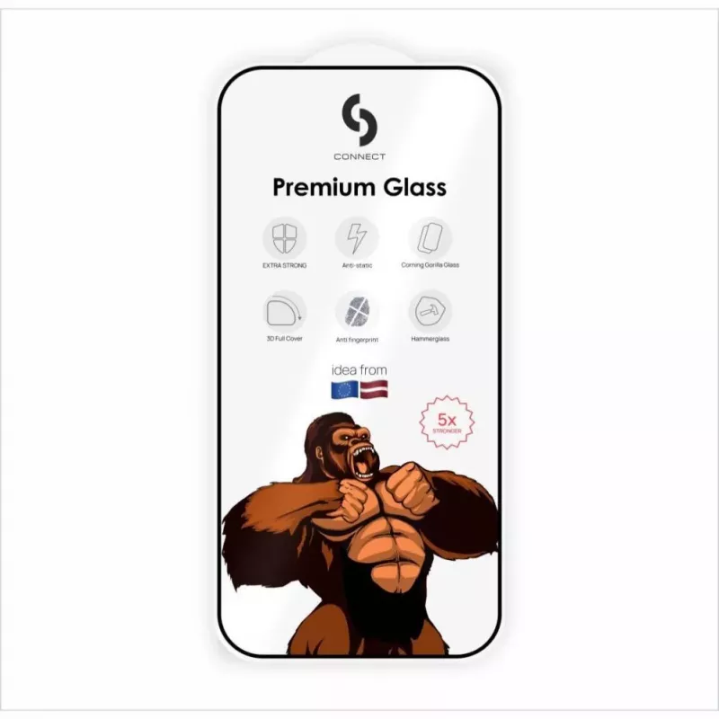 Connect Xiaomi Poco X7 2.5D Full Cover Japan Glue Glass Anti-Static Stronger Black Screen Protector