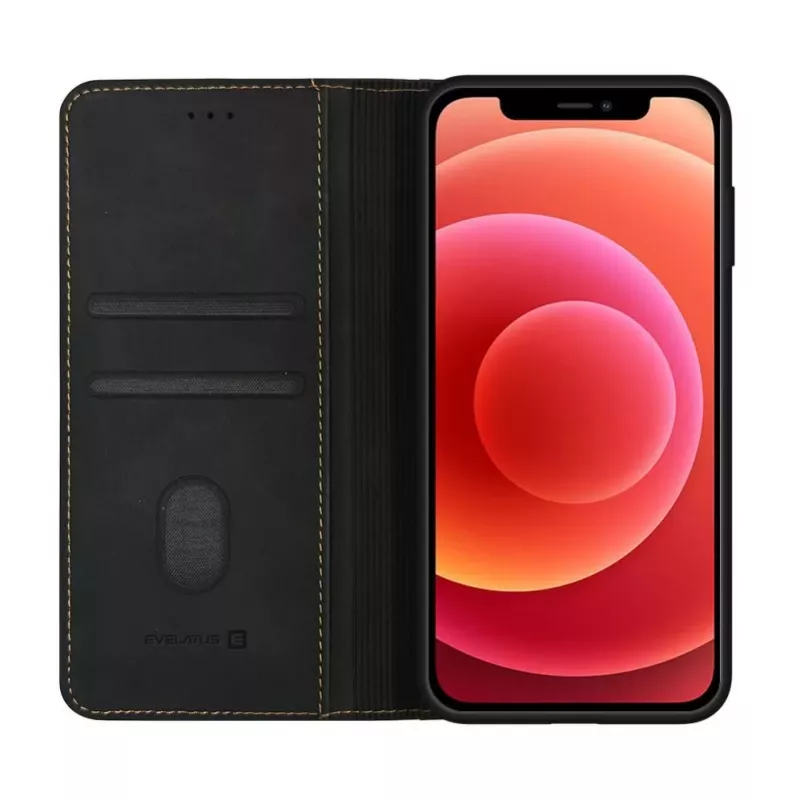 Evelatus Apple iPhone 12 / 12 Pro Book Case Folio Black