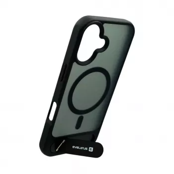 Evelatus Apple iPhone 17 Rubber Coated MagSafe With Stand Case Black