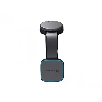 Evelatus MagSafe Qi belaidis įkroviklis magnetinis lankstus 360° sukamasis siurbtukas automobilio prietaisų skydeliui/priekiniam stiklui, juodas