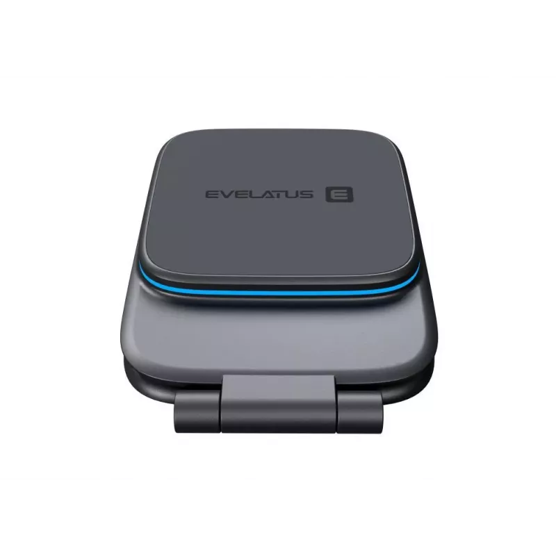 Evelatus MagSafe Qi belaidžio įkrovimo magnetinis laikiklis automobilio ekranui/prietaisų skydeliui, nešiojamam kompiuteriui, planšetei, monitoriui - juodas