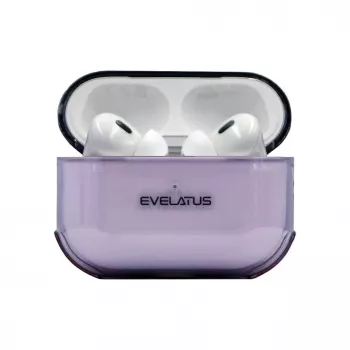 Evelatus Apple AirPods Pro TPU apsauginis dėklas permatomas violetinis