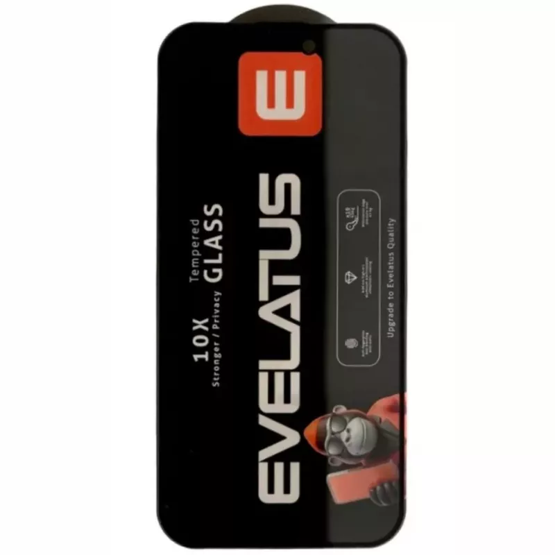Evelatus Samsung Galaxy A37 / A57 Privacy Corning Gorilla Glass Anti-Static 3D Full Cover 10X Stronger Black
