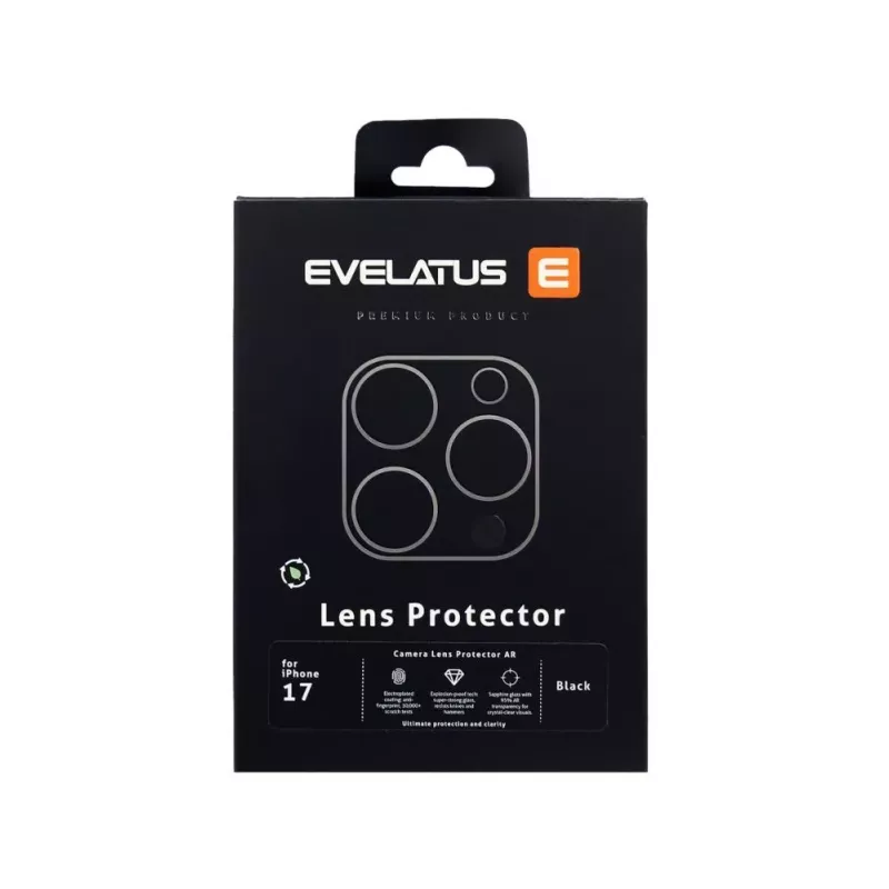 Evelatus Apple iPhone 17 Full Body Camera Lens Protection Premium Black