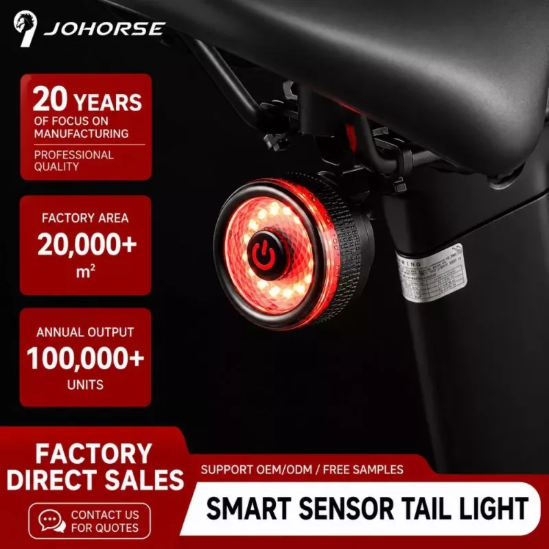 iLike Smart Bike Tail Light, USB Rechargeable LED Bicycle Rear Light with Brake Sensor, Auto Sleep Mode & Vibration Wake-Up