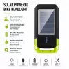 iLike Solar Powered Bike Headlight with 120dB Horn, USB Rechargeable, 1000LM LED Bicycle Front Light, 4000mAh Battery, Emergency Warning Light