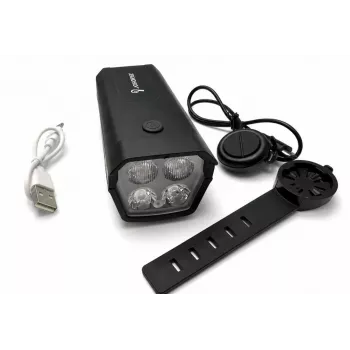 iLike Įkraunamas Dviračio Priekinis Žibintas su 120dB Elektriniu Signalu, 300 Lumenų LED Dviračio Šviesa, USB Įkraunamas, Vairo Nuotolinis Jungiklis