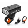 iLike JOHORSE USB įkraunamas dviračio priekinis žibintas, 400LM LED dviračio žibintas, dvigubas spindulys, aliuminio korpusas, akumuliatoriaus indikatorius, vandeniui atsparus dviračio žibintas