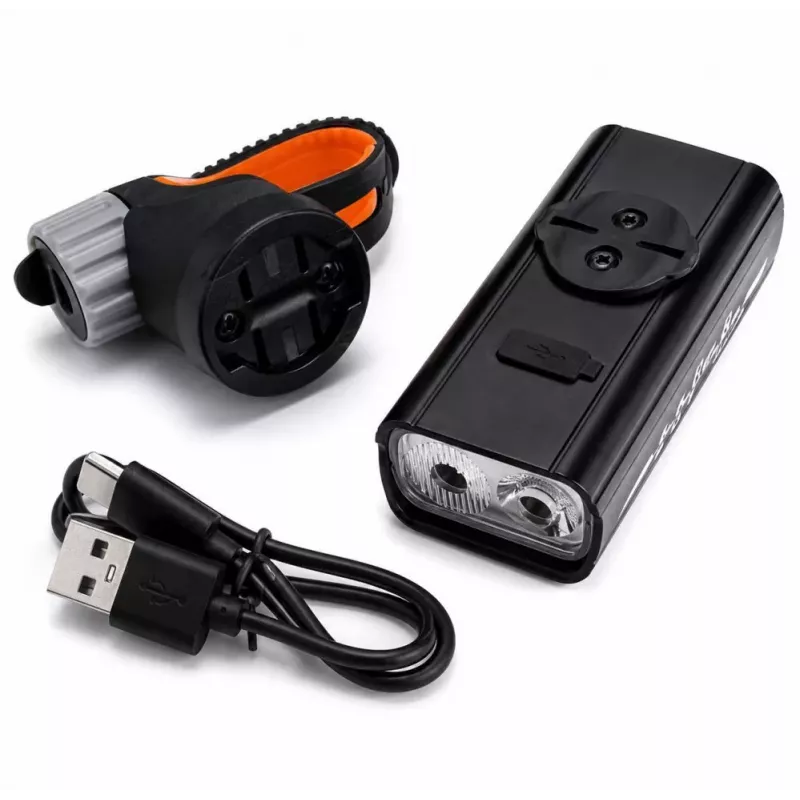 iLike JOHORSE USB įkraunamas dviračio priekinis žibintas, 400LM LED dviračio žibintas, dvigubas spindulys, aliuminio korpusas, akumuliatoriaus indikatorius, vandeniui atsparus dviračio žibintas