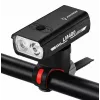 iLike JOHORSE USB įkraunamas dviračio priekinis žibintas, 400LM LED dviračio žibintas, dvigubas spindulys, aliuminio korpusas, akumuliatoriaus indikatorius, vandeniui atsparus dviračio žibintas