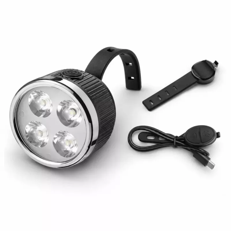 iLike Įkraunamas Dviračio Priekinis Žibintas su 120dB Garsiniu Signalu, 280 Lumenų, 4 Šviesos Režimais, USB Įkraunamas, Belaidžiu Nuotolinio Valdymo Pulteliu