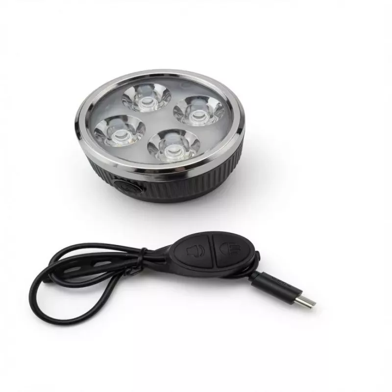 iLike Įkraunamas Dviračio Priekinis Žibintas su 120dB Garsiniu Signalu, 280 Lumenų, 4 Šviesos Režimais, USB Įkraunamas, Belaidžiu Nuotolinio Valdymo Pulteliu