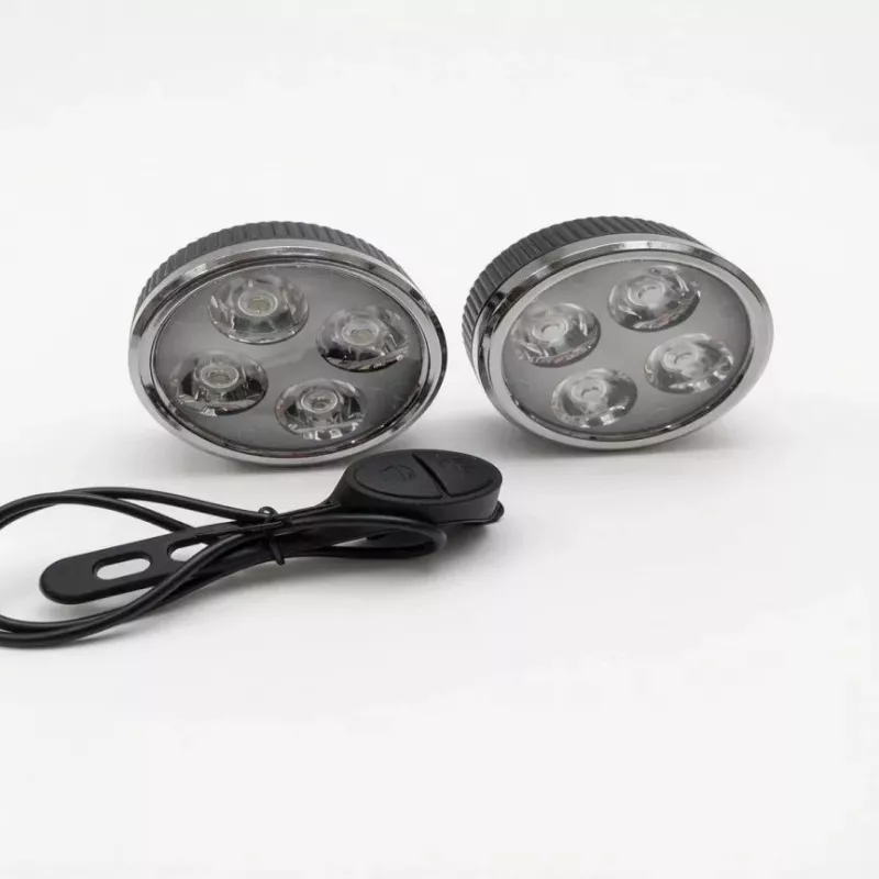 iLike USB įkraunamas 4-LED dviračio žibintų rinkinys – priekiniai ir galiniai dviračių žibintai su 120dB garsiniu signalu