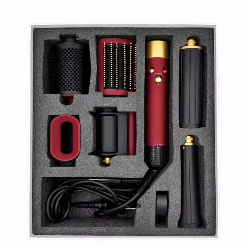 iLike Air Styling System – 6-in-1 plaukų formavimo įrankių rinkinys - galia 1200W raudonas