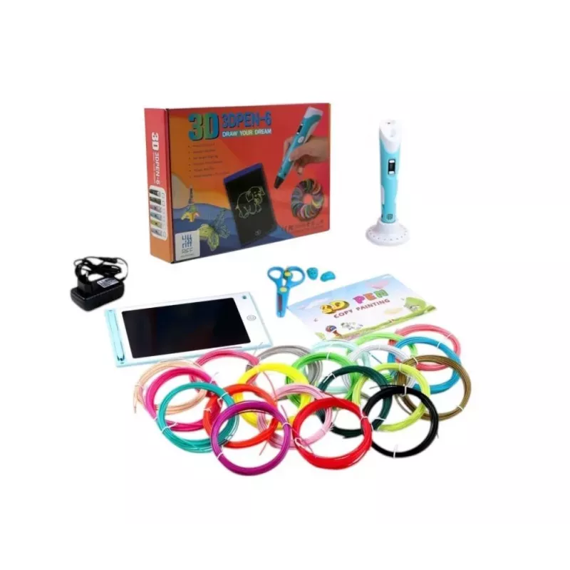iLike Melt 3D rašiklio rinkinys pilnas komplektas 3D spausdinimo rašikliui, 3D PEN-7-1 rinkinys su trafaretais 5m x 20 spalvų žalia