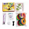 iLike 3D Pen-3 su LCD ekranu ir 10 trafaretų mėlyna + PLA gijos rinkinys: 20 spalvų po 10 metrų (iš viso 200 metrų) rožinė
