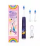 iLike Kids Rechargeable Sonic Electric Toothbrush, USB Charging, 3 Brush Heads (1+2 Replacement Heads), Soft Bristles, Waterproof, Space Astronaut Design Purple