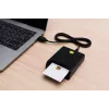 iLike USB Smart Card Reader, Contact IC Card Reader for Digital Signature, eID, Banking & Government Cards Black