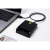 iLike USB Smart Card Reader, Contact IC Card Reader for Digital Signature, eID, Banking & Government Cards Black