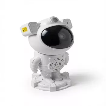 iLike Astronaut Smart LED Lempa su Bluetooth Garsiakalbiu, RGB Naktine Šviesa, Nuotolinio Valdymo Pulteliu, 360° Sukama Galva Balta