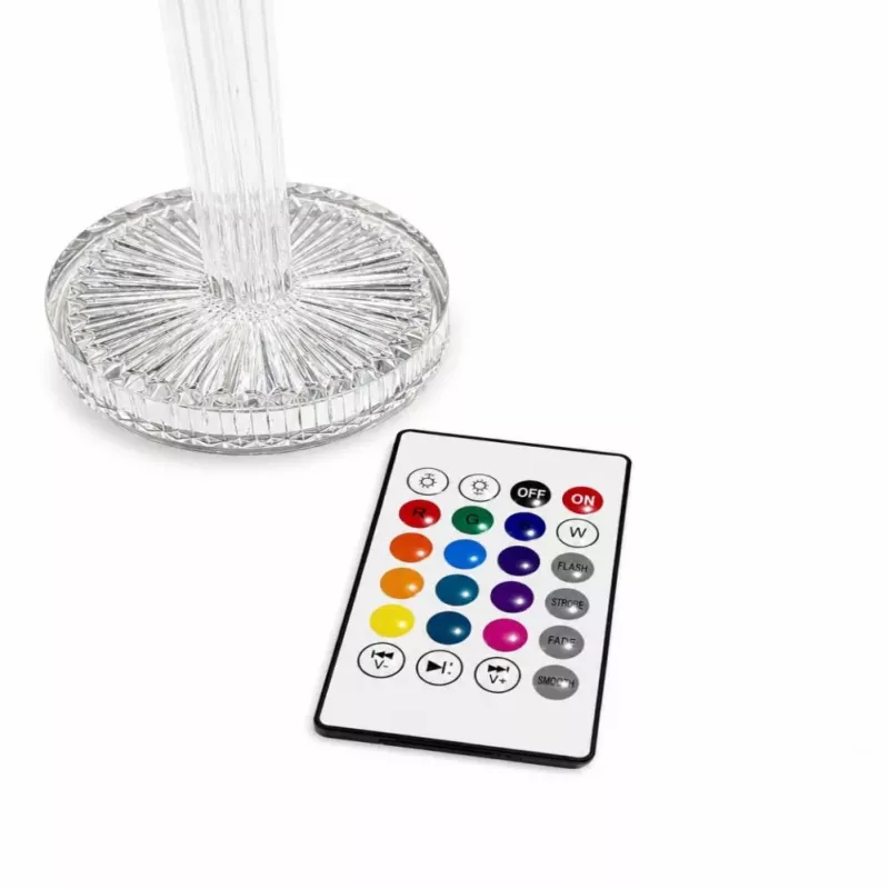 iLike Crystal Touch RGB LED stalinė lempa su Bluetooth garsiakalbiu, aplinkos naktine šviesa ir nuotolinio valdymo pulteliu