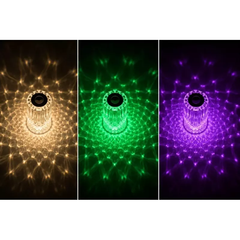 iLike Crystal Touch RGB LED stalinė lempa su Bluetooth garsiakalbiu, aplinkos naktine šviesa ir nuotolinio valdymo pulteliu