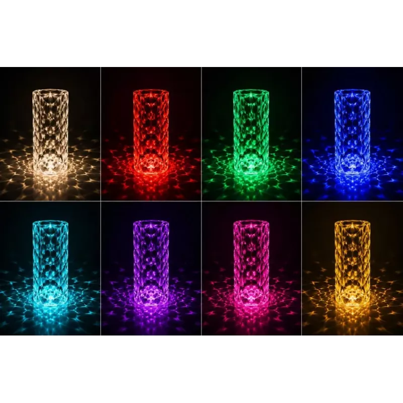 iLike Crystal Bubble Touch RGB LED stalinė lempa su Bluetooth garsiakalbiu