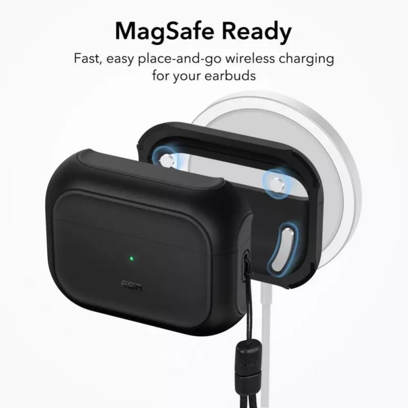 ESR Orbit HaloLock su MagSafe, skirtas Apple AirPods Pro 1 / 2 - Juoda