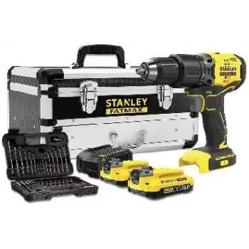 STANLEY V20 18V belaidis gręžtuvas-suktuvas komplektas 2x2,0Ah 50 dalių priedų rinkinys