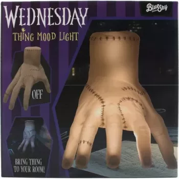 Thumbs Up! Wednesday Addams 'Thing' Rankinė stalinė lempa - USB maitinama LED, šilta balta šviesa, PVC/ABS