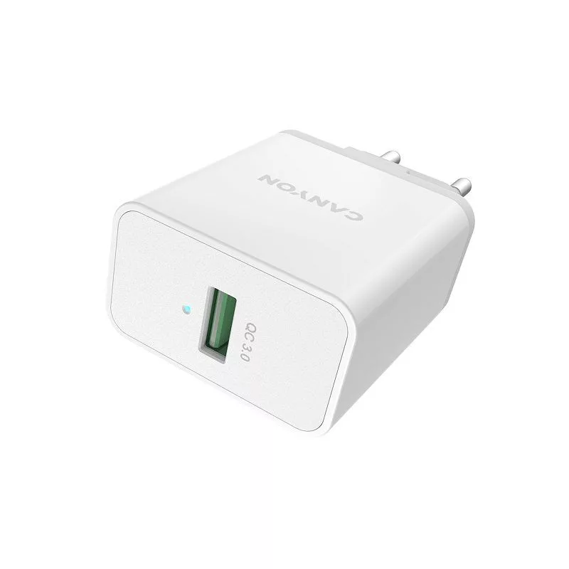 Canyon Wall Charger H-12 su USB-A QC3.0 18W Baltas