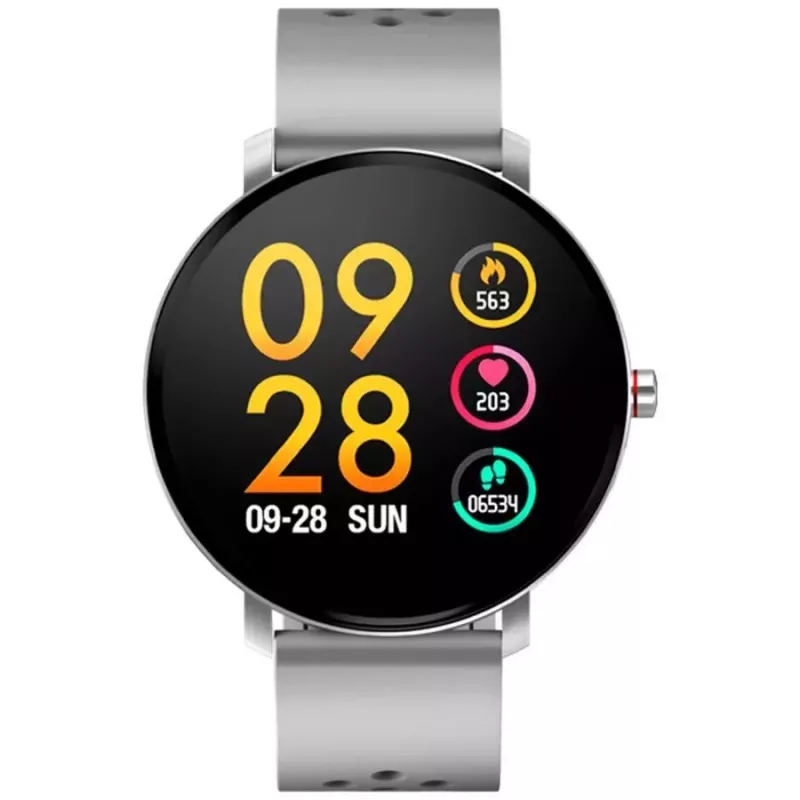 Denver SW-171 Pilka išmanioji apyrankė su 1,3 colio IPS jutikliniu ekranu, širdies ritmo monitoriumi, IP67, Bluetooth 5.0