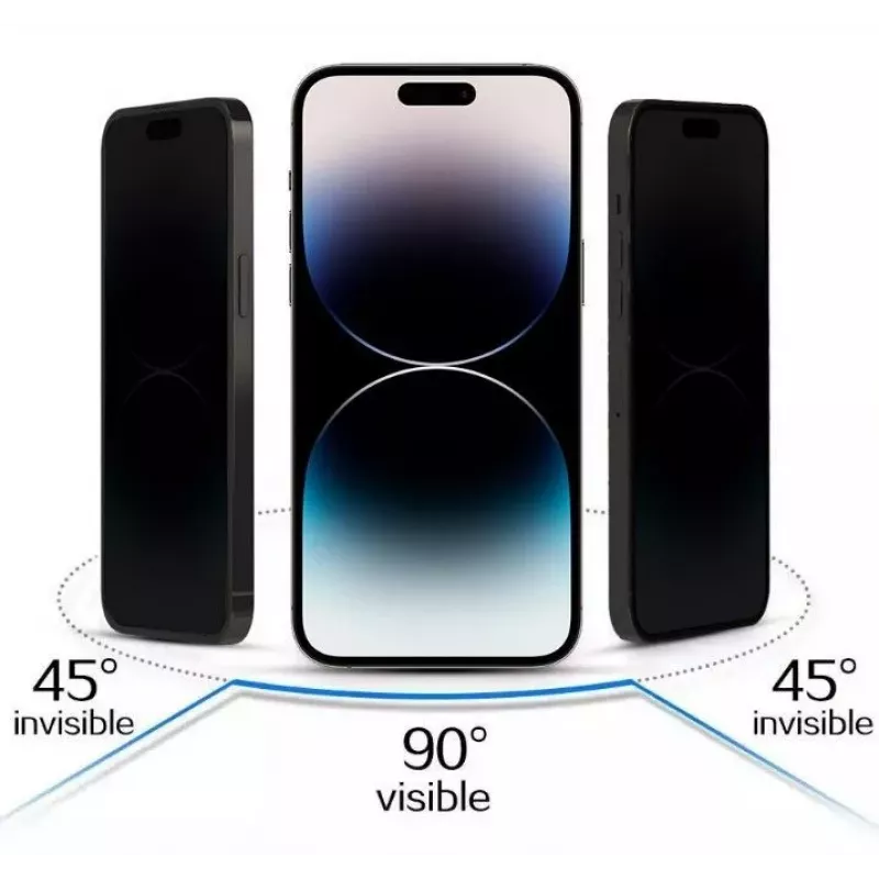 iLike Apple iPhone 15 Grūdinto stiklo privatumo ekrano apsauga juoda