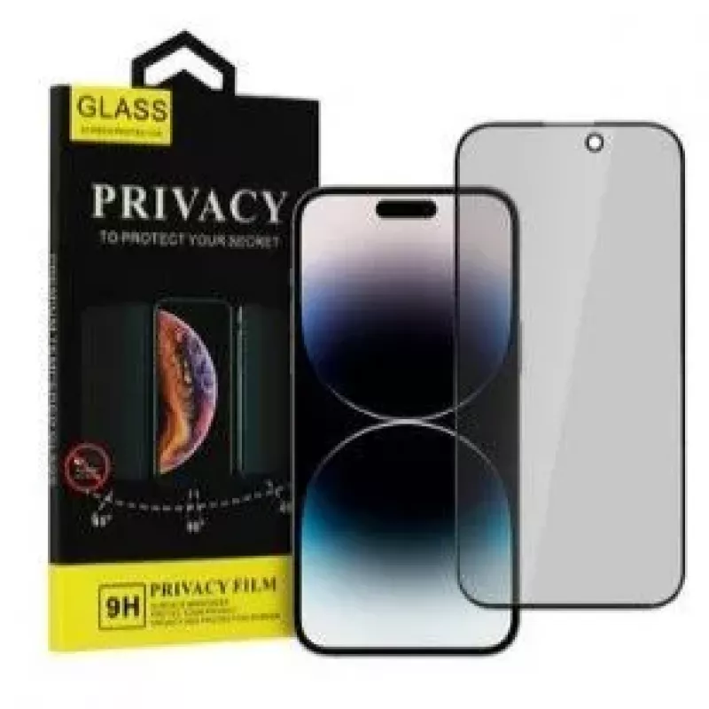 iLike Apple iPhone 15 Pro grūdinto stiklo privatumo apsauginis stikliukas juodas