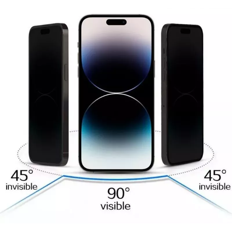 iLike Apple iPhone 15 Pro grūdinto stiklo privatumo apsauginis stikliukas juodas