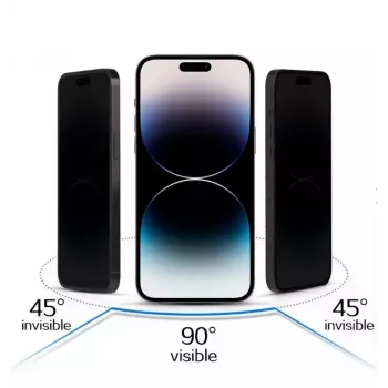 iLike Apple iPhone 15 Pro Max grūdinto stiklo privatumo apsauginis stikliukas juodas