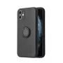 iLike Apple iPhone 12 Pro Max Silicone Case Ring Black