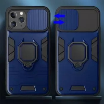 iLike Apple iPhone 14 Pro Max Ring Lens Case Blue