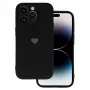 Vennus Samsung Galaxy A13 4G Pattern Silicone Heart Case Black